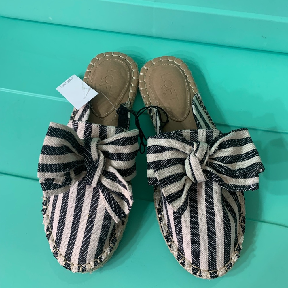 Loft Outlet Striped Slide Espadrilles